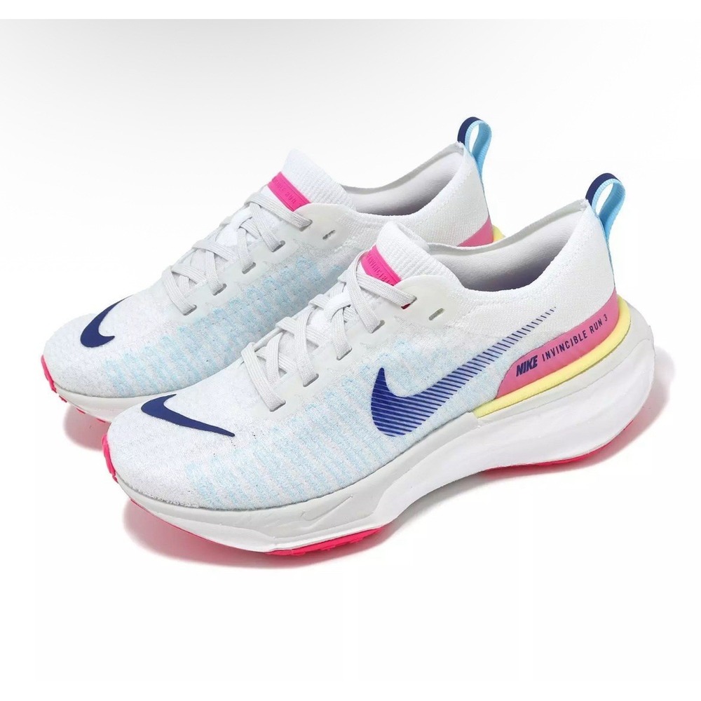 Nike ZoomX Invincible 3 Flyknit Running‎ Sneakers Men's Sz 12.5 White/Blue/Pink